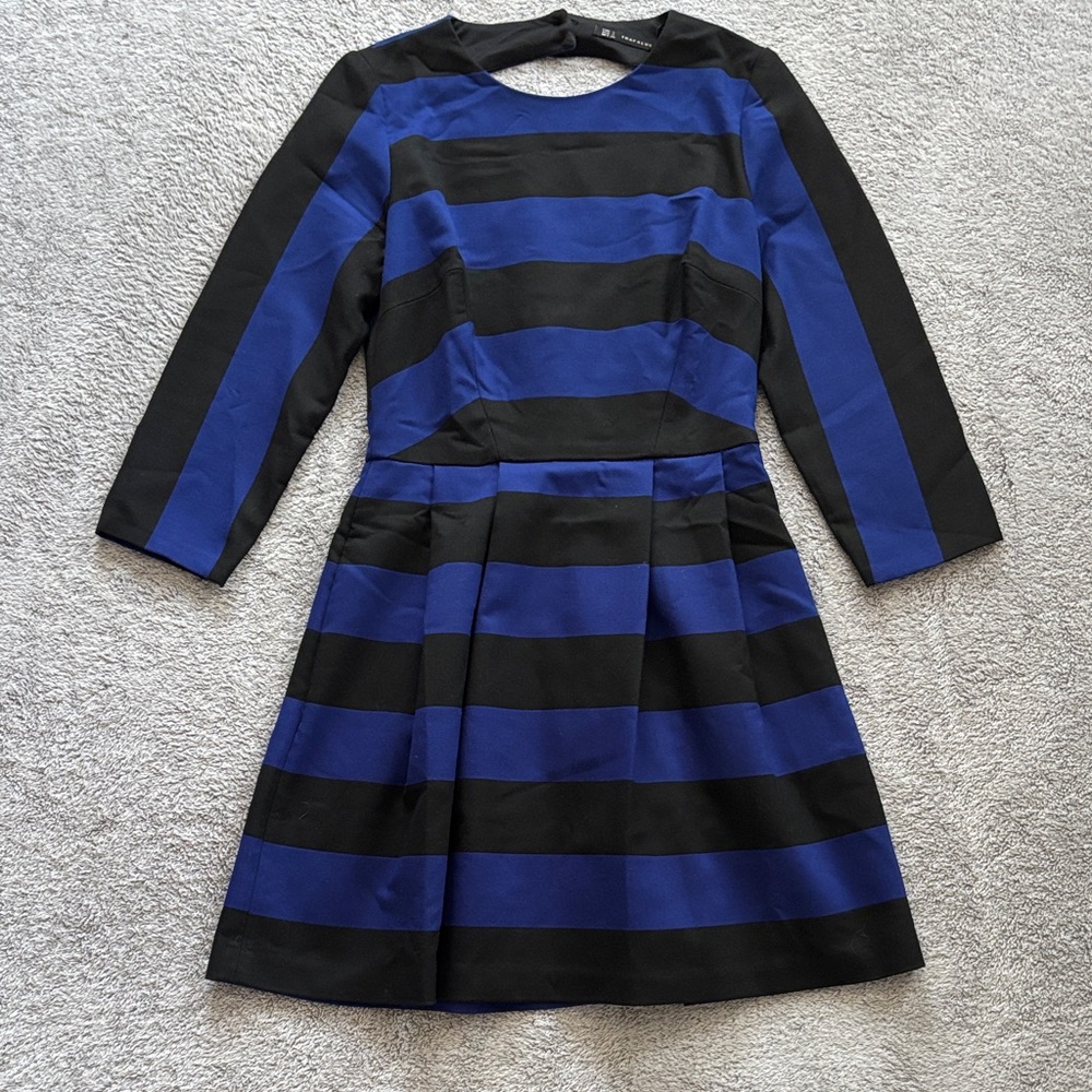 Zara Trafaluc Black and Blue Top